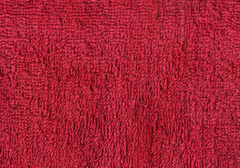 Red towel factory macro texture, background