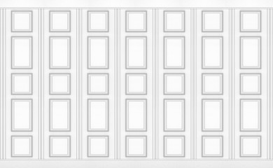 3d rendering. luxury white classical square pattern wood vintage design wall texture background.