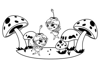 beautiful magic fairies in camp