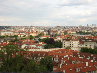 Naklejka na ściany i meble Panorama of Prague, summer