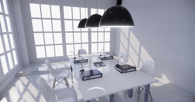 Office business - beautiful boardroom meeting room and conference table, modern style. 3D rendering
