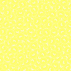 British pound gold coins seamless pattern. Bold sc