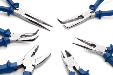 Pliers and cutters isolated