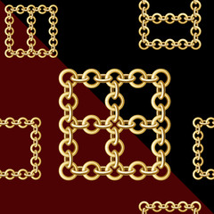 gold chained rectangles