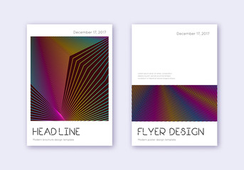 Fototapeta premium Minimal cover design template set. Rainbow abstrac