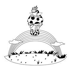 toad prince and fungu elf with rainbow