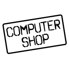COMPUTER SHOP stamp on white