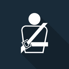 PPE Icon.Wearing a seat belt Symbol Sign Isolate On Black Background,Vector Illustration