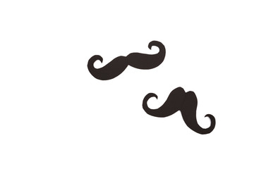 Happy Father's day background or card. black sign of mustache  empty copy space for inscription.
