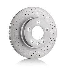 Brake disc on white background