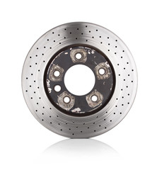 Car brake discs isolated on white background