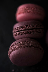 pink macaroons raspberry low key photo