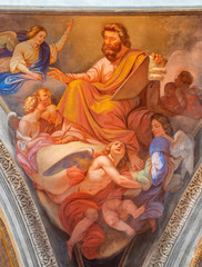 COMO, ITALY - MAY 8, 2015: The fresco of St. Matthew the evangelist in church Basilica di San Fedele by Giovanni Valtorta  (1846).