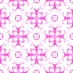 Pink medallion seamless pattern. Hand drawn waterc