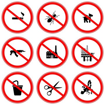 Interdictions en 6 panneaux