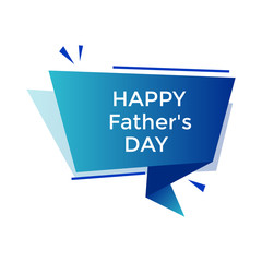 Greeting card for Father's Day, blue ribbon banner. Vector illustration