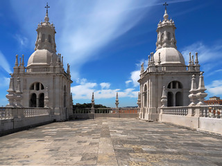 On top of the roof of Sao Vicente de Fora in Lisbon in