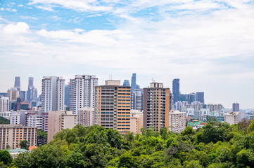 Fototapeta na wymiar Singapore City Panorama Sunny Weather