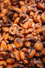 Juicy roasted mushrooms at the festival street food