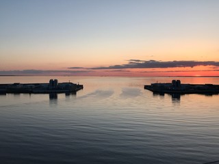 Naklejka premium Sonnenuntergang Kronstadt Russland
