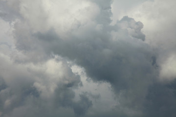 The background of thunderclouds. Stormy, gray, lead sky before the rain and rainstorm