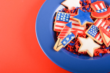 Patriotic cookies for 4th of July.