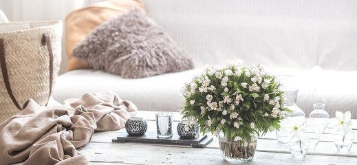 Still life interior details in the living room and decor