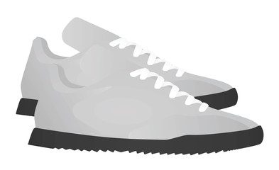 Grey canvas sneakers. vector illustration