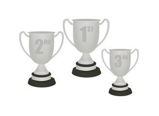 Silver prize trophy. vector illustration
