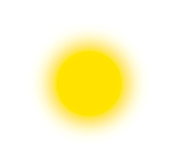 Summer icon. Sunny bright circle shape, sun shine brightly, flat simple logo template. Modern tourism emblem idea. Concept banner design, vector illustration on white background.