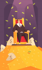 Rich Man Cartoon Composition 