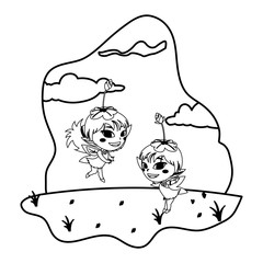 beautiful magic fairies in camp