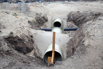 Fiber reinforced drainage pipes buried in the sand