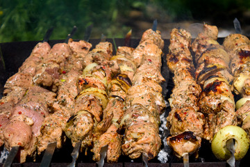 meat on the fire