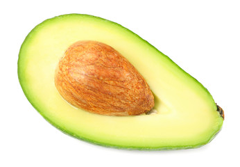 sliced avocado isolated on a white background