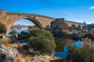 El Puente del Arzobispo, province of Toledo, Castille-La Mancha, Spain. The archbishop's bridge. 