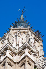 Fototapeta na wymiar Tower of the cathedral of Toledo, Gothic style