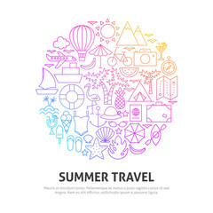 Summer Travel Circle Concept
