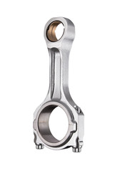 Connecting rod from a car engine isolated on white