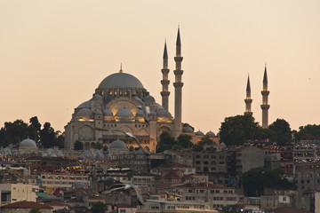 Fototapeta na wymiar Viaje a Estambul (Turquia) en 2018. Visita a Torra Galata, Santa Sofia, Mezquita Azul, Sulemaniye..