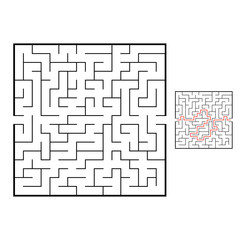 Abstact labyrinth. Educational game for kids. Puzzle for children. Maze conundrum. Find the right path. Vector illustration.