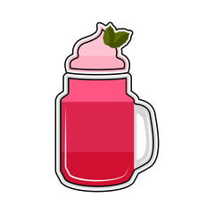 Isolated colored cherry frappe icon on white background - Vector