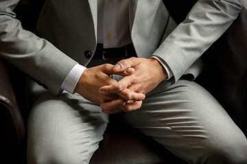 Obraz premium Businessman preparing to work, Business Success Concept, man dresses a jacket