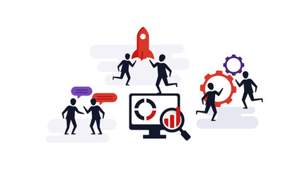 Landing page design concept of business startup project launch concept. Vector illustration concepts for website design ui/ux and mobile website development.