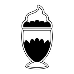 Isolated monochrome frappe icon - Vector illustration design