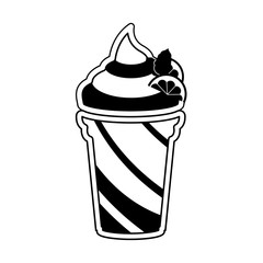 Isolated monochrome frappe icon - Vector illustration design