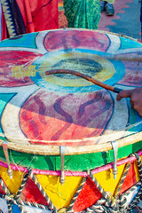Drum beating with sticks