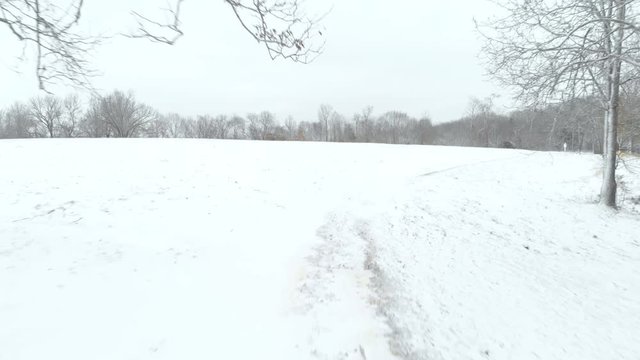Snow Covered Farm Field in Winter