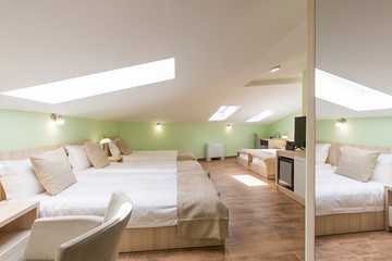 Interior of a bedroom in loft apartment