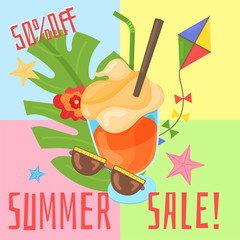 Discount modern summer promo web banner